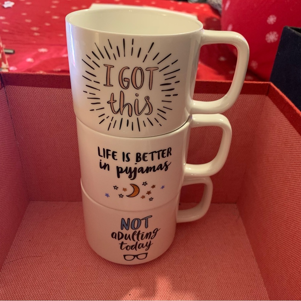 Indigo set of 3 white stackable expression mugs - Picture 5 of 6